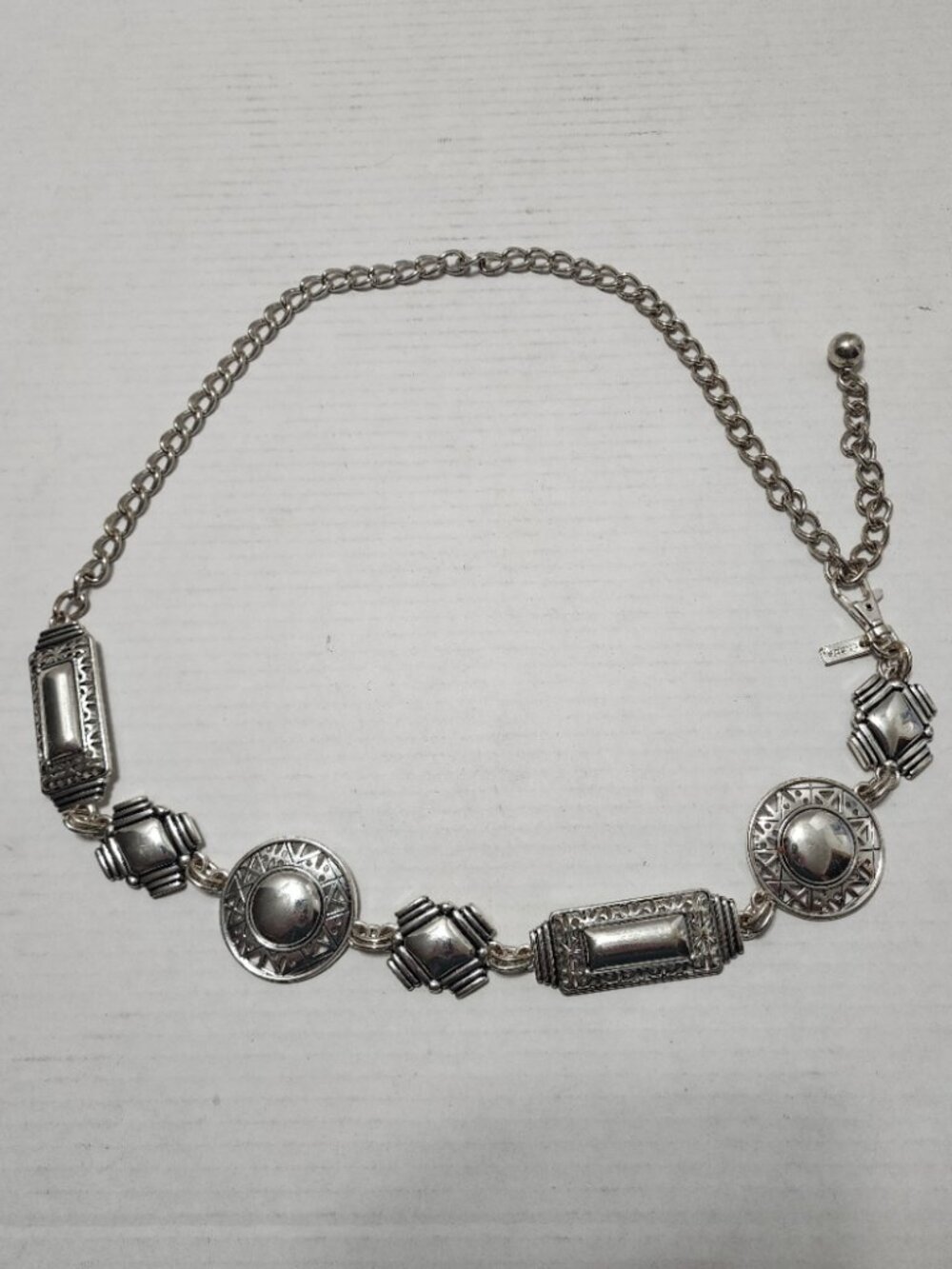 Chico's Silvertone Metal Belt - Adjustable - 40"